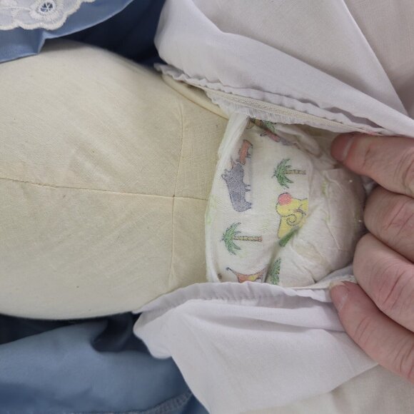 Vintage BERENGUER Reborn Baby Girl Doll 19” Eyelashes Weighted‎ Mohair Blond - Picture 15 of 16